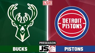 Milwaukee Bucks vs Detroit Pistons  NBA Preseason Live Scoreboard 2024 [upl. by Namqul]