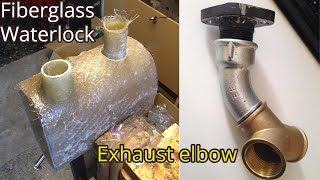 Exhaust elbow and Fiberglass Waterlock SV Akestor Volvo Penta MD2B Part 10 [upl. by Kcam]