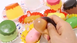 ASMR Squishy 130 Pudding and Eclair Water Squishy Squeeze [upl. by Atibat]