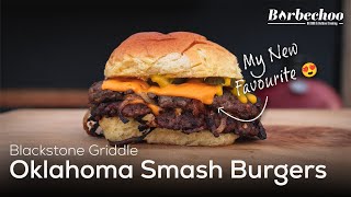 Oklahoma Smash Burgers  Blackstone Griddle  Barbechoo [upl. by Ivy895]