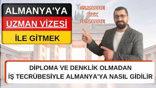 MÜJDE  Almanyaya 35 Madde Uzman Vizesiyle Gitmek  İDATA Başvuru  Kimler Başvurabilir [upl. by Centeno]