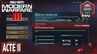 EXTERMINATEUR NIVEAU 5 ACTE 2 MÈRE DE LINVENTION MODE ZOMBIE CALL OF DUTY MODERN WARFARE 3 [upl. by Artenehs]