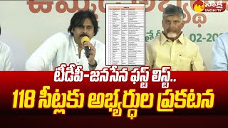 TDP and Janasena MLA Candidates First List  118 Candidates  AP Elections 2024 SakshiTV [upl. by Efren618]