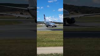 Rex Airlines Boeing 737 departure from Canberra airport [upl. by Lemert]