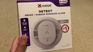 Kidde 30CUD10V Combination Photoelectric Smoke amp Carbon Monoxide Alarm Unboxing Overview amp Demo [upl. by Kurr]