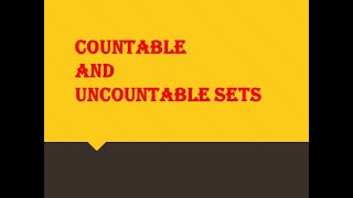 Real Analysis  Countable and Uncountable Sets [upl. by Aniram]