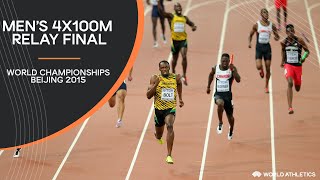 Mens 4x100m Relay Final  World Athletics Championships Beijing 2015 [upl. by Anaher]