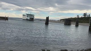 MV Salish ferry has soft grounding at Coupeville Ferry Terminal [upl. by Ely701]