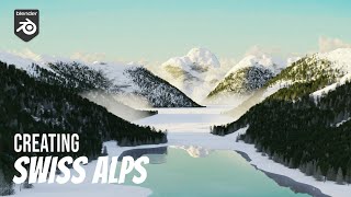 Creating Swiss Alps in Blender [upl. by Annayad]