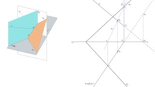 Intersección de recta y plano en Sistema Diédrico [upl. by Aicil]