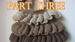 Crochet Ruffle Bag Tutorial pt 3  This was filmed before HD Cameras [upl. by Anaitat28]