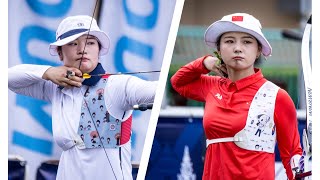 Kang Chae Young v Li Jiaman – recurve women bronze  Bangkok 2023 Asian Archery Championships [upl. by Almallah]