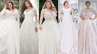 Plus Size Princess Wedding Dress Long Sleeves  Wedding Dress Plus Size Plus Size lace Bride Dress [upl. by Warga]