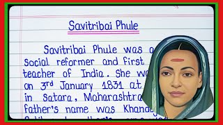 Essay On Savitribai Phule l Essay On Savitribai Phule l Savitribai Phule Essay In English l [upl. by Iidnarb865]