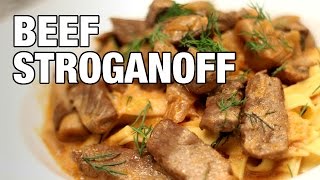 Easy Beef Stroganoff Recipe  The Hungry Bachelor [upl. by Tager]