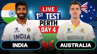 India vs Australia 1st Test Day 4  Live Cricket Match Today IND vs AUS Live Match Today livescore [upl. by Edgard]