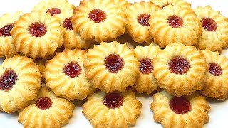 Easy Butter Cookies Recipe  Scrumptious Butter Cookies with Jam [upl. by Thilde]