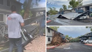 Phoenix apartment complex damaged due to monsoon storms [upl. by Eglanteen]