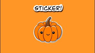 Draw a Cute Pumpkin STICKER 🎃 Procreate Digital Art 🎃 Pumpkin Halloween Sticker halloweensticker [upl. by Reni]