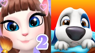 My Talking Tom angel vs My Hank funny Gameplay [upl. by Adiasteb400]