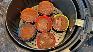 Air Fryer Chocolate Muffins Recipe Made With Boxed Brownie Mix You need these in your life [upl. by Renee]