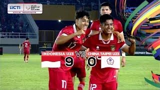 INDONESIA 9 VS 0 CHINA TAIPE  HIGHLIGHT AFC U23 ASIAN CUP QATAR 2024 QUALIFIER [upl. by Torray]