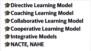 Directive Coaching CollaborativeCooperative Integrative Models NACTE NAHE [upl. by Bathulda894]