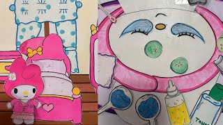 🫧Paper DIY🫧💦Melody is doing skincare treatments before going on a date💦sanrio  Paper ASMR [upl. by Dylan847]