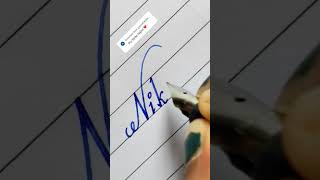 Nikhil  Italic Script Handwriting italic calligraphy shorts handwriting [upl. by Chapel]