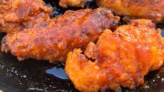 Double fried honey sriracha chicken tenders [upl. by Millman]