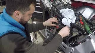 Ремонт Хонда ST1300 Pan European Снимаем распредвал Repair Honda ST1300 Pan European [upl. by Bradlee]