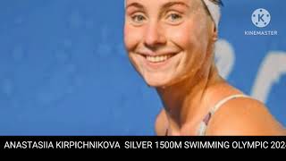 anastasiia kirpichnikova silver  anastasiia swimming silver  France Olympic 2024 [upl. by Biancha]