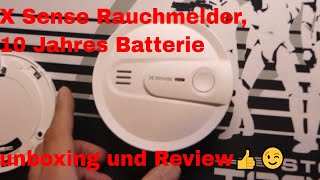 X Sense Rauchmelder mit 10 Jahres Batterie unboxing und Review👍😉 [upl. by Aseyt]