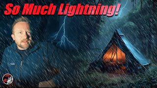 Storm Camping in a Tipi Tent  Heavy Rain amp Lots of Lightning ⚡ ⛈️ 🌧️ [upl. by Joerg]