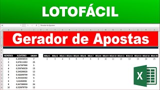 Gerar Números de Aposta da LotoFácil no Excel  AUTOMÁTICO E FÁCIL [upl. by Eniamreg]