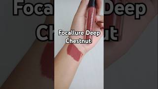 Focallure matte liquid lipstick  Deep Chestnut pinkish brown lipstick review swatch lipstick [upl. by Lletniuq]