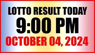 Lotto Result Today 9pm Draw October 4 2024 Swertres Ez2 Pcso [upl. by Iphagenia]