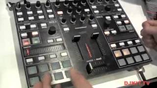 Novation Twitch USB Controller With Serato Itch  MUSIKMESSE 2012 with DJkittv [upl. by Buderus]