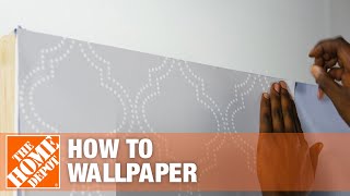 How to Hang PeelandStick Wallpaper  The Home Depot [upl. by Mcevoy]