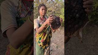 Beautiful Woman hadzabe hunts tribe prepare their lunch time [upl. by Landrum]