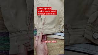 Tutorial on sewing the waist of pants that are too loose shortvideo [upl. by Yennor]