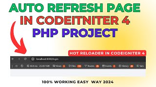 How to Auto Refresh or Hot Reloader in CodeIgniter 4 PHP Project [upl. by Faxon438]