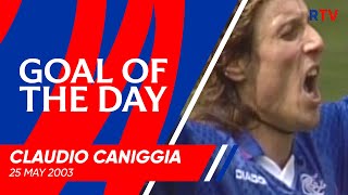 GOAL OF THE DAY  Claudio Caniggia v Dunfermline 2003 [upl. by Felike182]