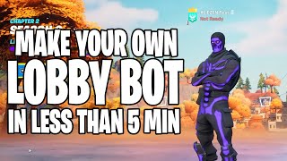 How to make a LOBBY BOT with a CUSTOM NAME get EVERY Skin and Emote with EZFNDEV [upl. by Allebara449]