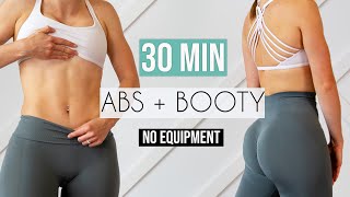 2 in 1 ABS amp BOOTY Home Workout No Equipment 30 min [upl. by Laitselec]