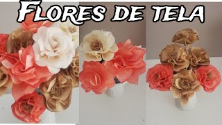 DIY 4 Ideas Para Hacer FLORES de TELA  Flores Textiles [upl. by Lap]