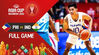 Philippines 🇵🇭  India 🇮🇳  Basketball Full Game  FIBAASIACUP 2022 [upl. by Natsirt292]