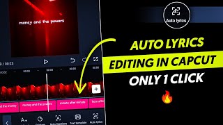 Capcut Auto Lyrics Editing Tutorial  How To Add Auto Lyrics In Capcut  Capcut Tutorial [upl. by Marguerita]