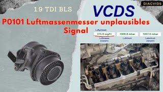 P0101 Luftmassenmesser G70 unplausibles Signal  0257 LMM  VW 19 TDI BLS  Lösung  VCDS Diagnose [upl. by Trent524]