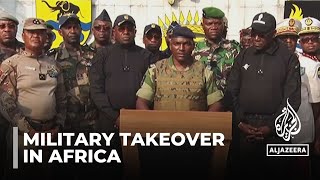 Military takeover Forced transitions of power continue in Africa [upl. by Rosenblum]